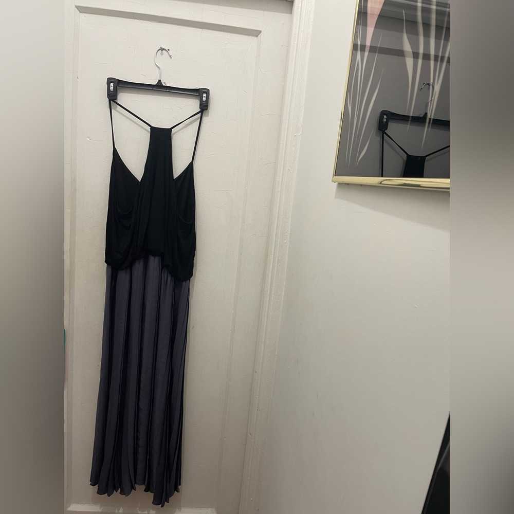 Loft Pleated Chiffon Spaghetti Strap Dress